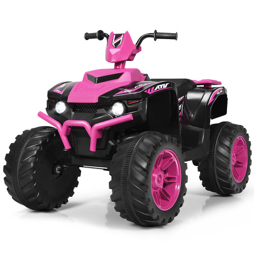 Pink Girls 12v Electric Ride On Quad Bike with Suspension