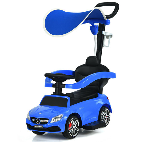 Blue Official Mercedes V8 Turbo Push Stroller Toddlers Sit-in Car