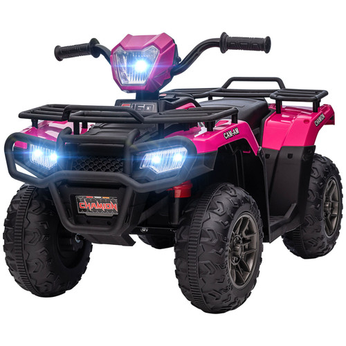 Kids Pink 12v ATV Ride On Battery Powered Quad Bike with Lights