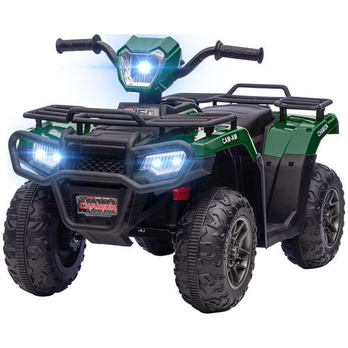 Kids Green 12v ATV Ride On Battery Powered Quad Bike with Lights