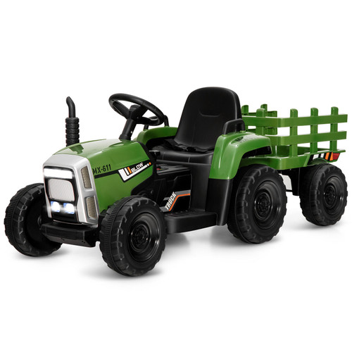 Kids Ride-in Battery Powered Tractor & Trailer with Remote Control