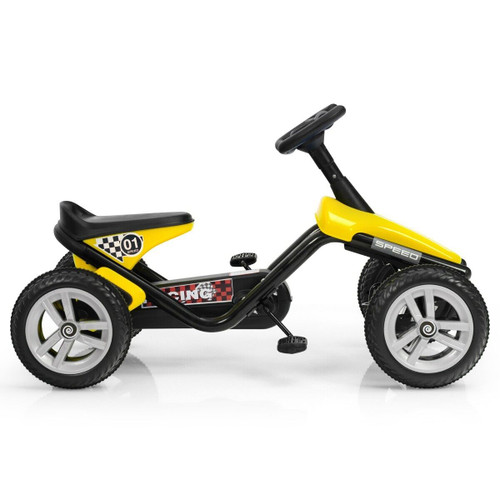 Childs Yellow Rear Wheel Drive Pedal Power Go Kart for Age 3-8 Years