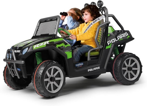 Kids 24V 2 Seat New-Pro Polaris Ranger RZR Green Shadow Buggy