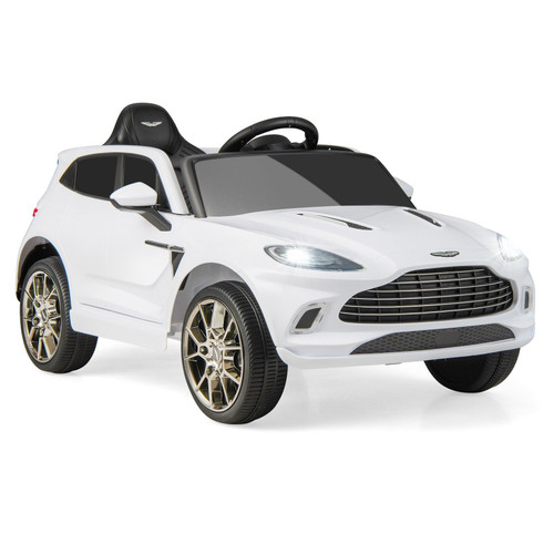 Kids Official Electric Powered White Aston Martin 12v Ride in Car