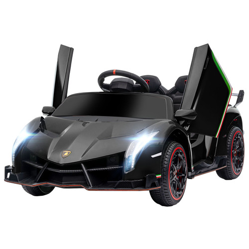 12v Kids Black Lamborghini Veneno Ride On Sports Car & Remote