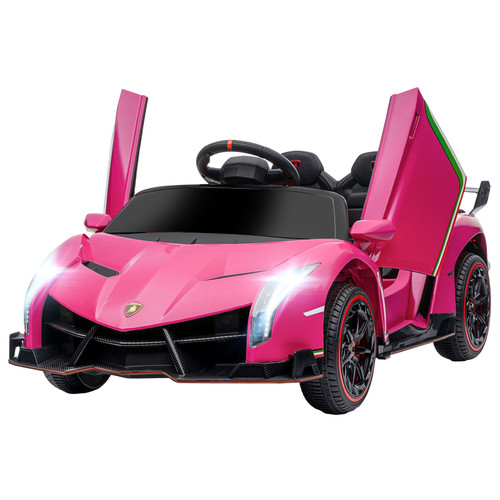 Pink 12v Kids Lamborghini Veneno Ride On Sports Car & Remote
