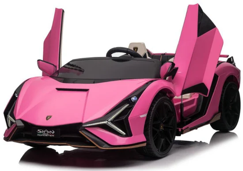 Pink 24v Lamborghini Sian Kids Battery Supercar x2 Leather Seats