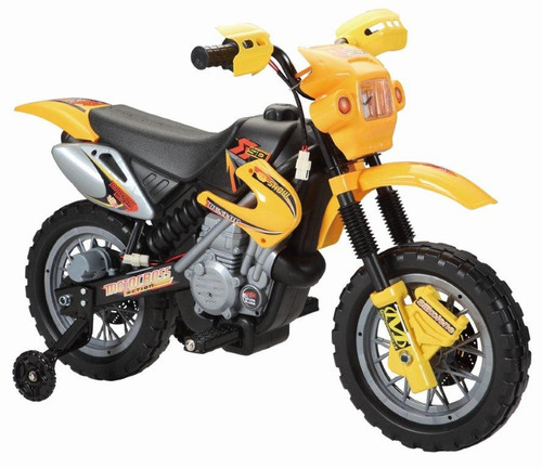 Yellow Small Kids 6v Electric Dirt-Bike Crosser Battery Motorbike