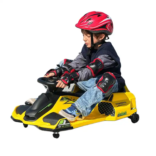 24v Yellow Premium Drifting Kids Electric Racing Stunt Kart