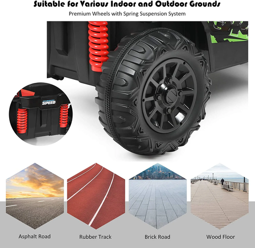 Red Luxury 12v Children's Ride In Off Road UTV with Roll Cage - Kids ...