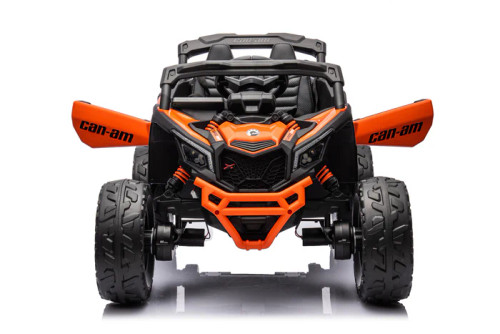 Kids Orange 24v UTV Wide Seat Electric Off Roader + Suspension