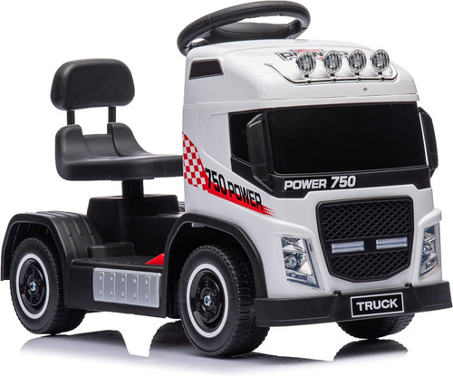White  Children's 6v Battery Power Ride on Lorry + Lights & Sounds