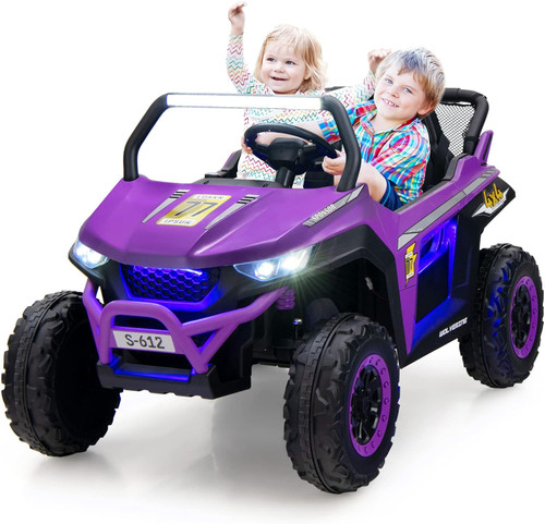 12V Purple ATV 2-Seat 12V Battery Ride-On Car + Remote Control