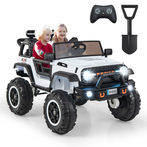 Kids White 24v 2 Seat  Large TWA Monster Truck & Remote Control