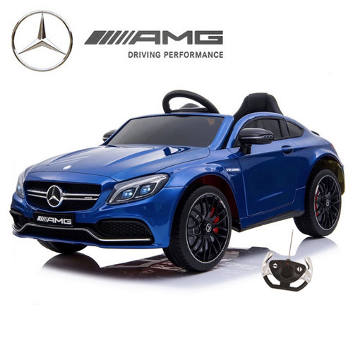 Kids Blue Official 12v Mercedes C Class Metallic Ride On Car