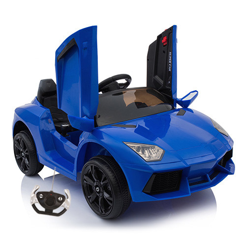 Lambo Style Blue Spyder 12v Ride On Car with Doors