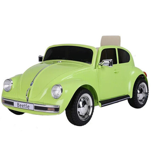 Kids Licensed Retro Green Volkswagen Beetle 12v Ride On Car