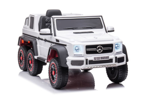 Kids Official 12v White Mercedes 6X6 AMG G-Wagon Ride On Truck