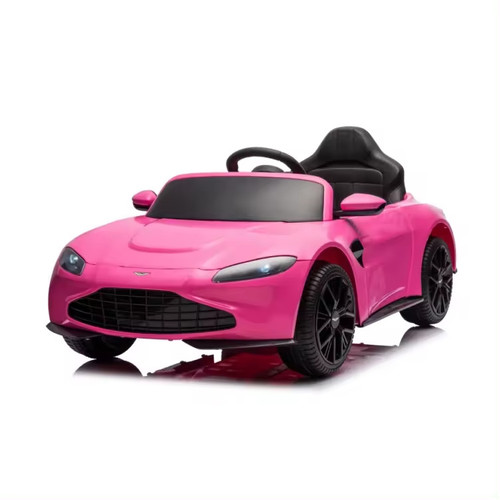 Girls Pink Official Electric Aston Martin Vantage Ride-in Sports Car