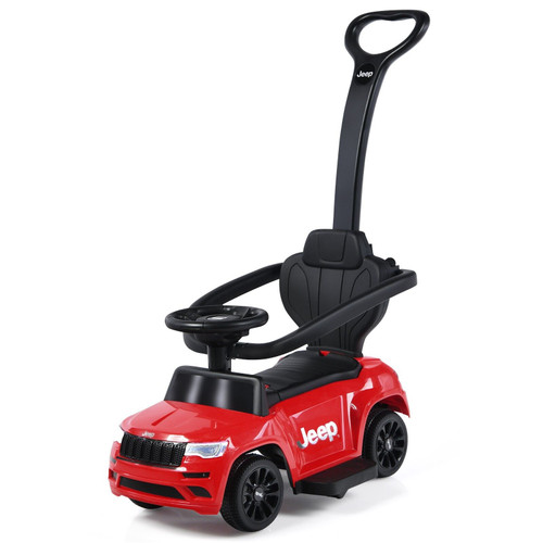 Kids Official Red Jeep Foot-to-Floor Push Car Stroller