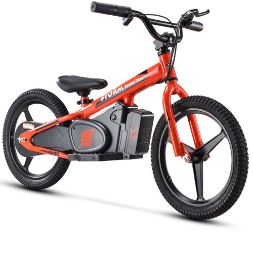 16 Inch Kids Red Off Road 24v Lithium Battery STT Balance Bike