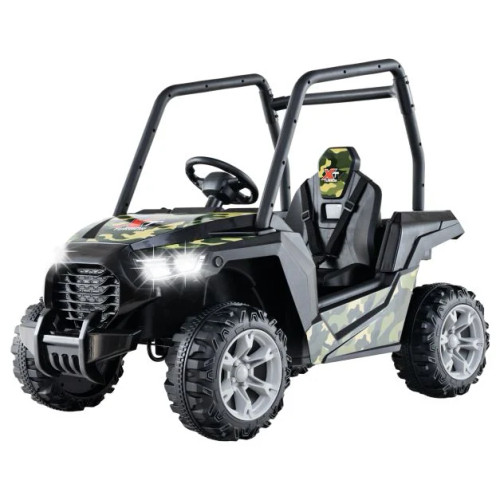 Kids Camo Swamp Hunter 24v Ride-on Off Road UTV with Roll Cage
