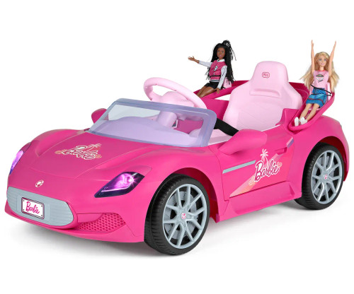 Girls Pink 12v Official Barbie Ride on Electric Car with Remote