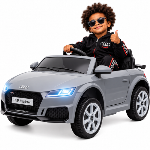 Grey Twin Motor New Audi TTRS Kids 12v Ride On Car & Remote