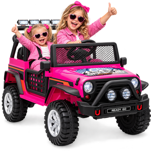 12v 2 Seat Ride on Pink Adventure Truck with Remote Control