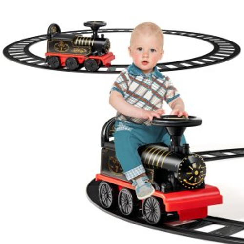 6v Toddlers Sit-on Battery Powered Xmas Tree Train Circle Track