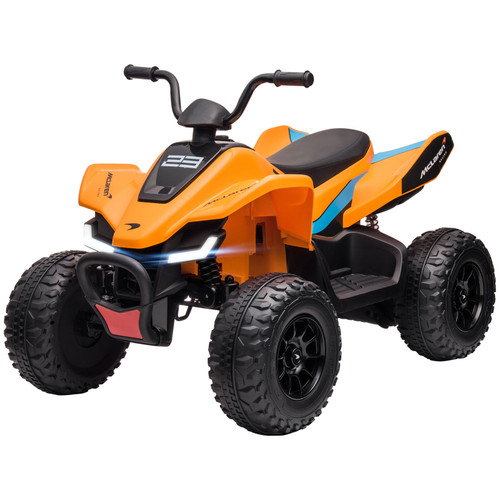 Licensed Kids 12v Electric Orange Mclaren Ride On Quad Bike