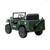 Retro Army Style Kids 12v Green Army Ride-on Truck with 4WD with spade