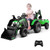 12v Green Kids Multi-Function Ride On Tractor, Digger & Trailer