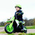 Kids Sporty Green 6v Ride-on Superbike Motorbike + Stabilizers