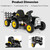 Kids 12v Kids Black Ride on Battery Operated Tractor & Trailer Set