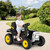 Kids 12v Kids Black Ride on Battery Operated Tractor & Trailer Set