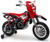 Kids Injusa 12v Red MAX VX Sit On Motocross Bike with Stabalizer