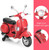 Kids Red Licensed Vespa Retro Electric Moped Scooter & Stabilzers