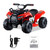 Kids Red 6v Micro Sit On Sporty Battery Powered Quad & Music
