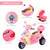 Kids Pink Mini Mod Cute 6v Ride On Moped Tricycle with Storage