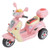 Kids Pink Mini Mod Cute 6v Ride On Moped Tricycle with Storage