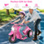 Girls Pink Unicom Bubble  6v Powered Chopper Style Motorbike