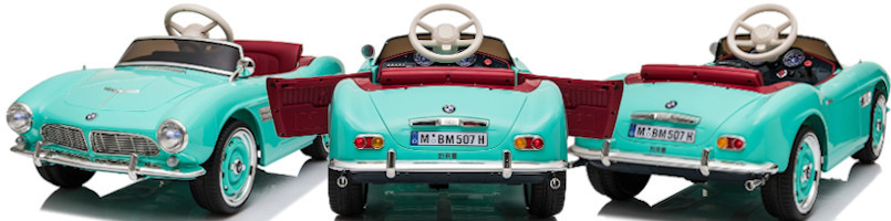 More views of the 12v Green Official Classic BMW 507 Sit-in Kids Electric Car