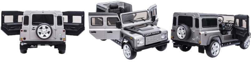 More views of the 12v Metal Colour Land Rover Defender Sit-In Off-Roader Kids Electric Vehicle