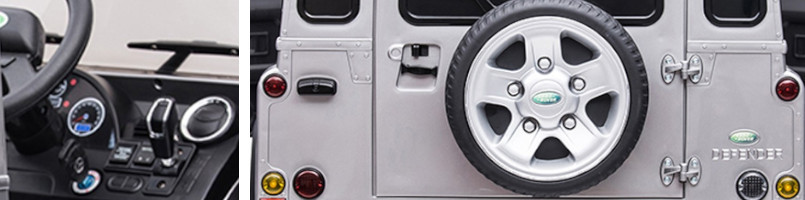 More views of the 12v Metal Colour Land Rover Defender Sit-In Off-Roader Kids Electric Vehicle