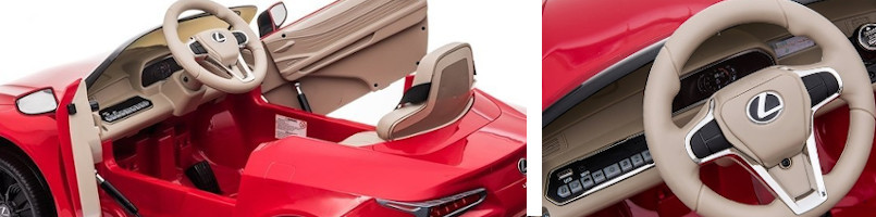 More view of the Kids Battery Powered Red Lexus LC500 12V Ride-On Car with Remote
