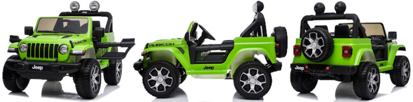 More views of the Elite 4WD Official Jeep Wrangler Rubicon 12v Ride-On Off-Roader kids electric car