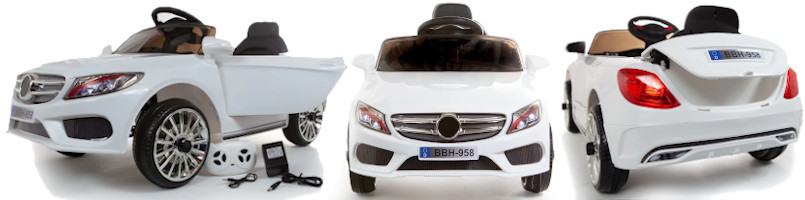 More views of the 12v White Mercedes Style Super Value Ride-on Car