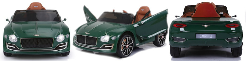 More views of the 12v green official Bentley EXP-12 Ride-in battery car