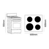 Parmco 600mm Freestanding Stove 4 Function White Plate